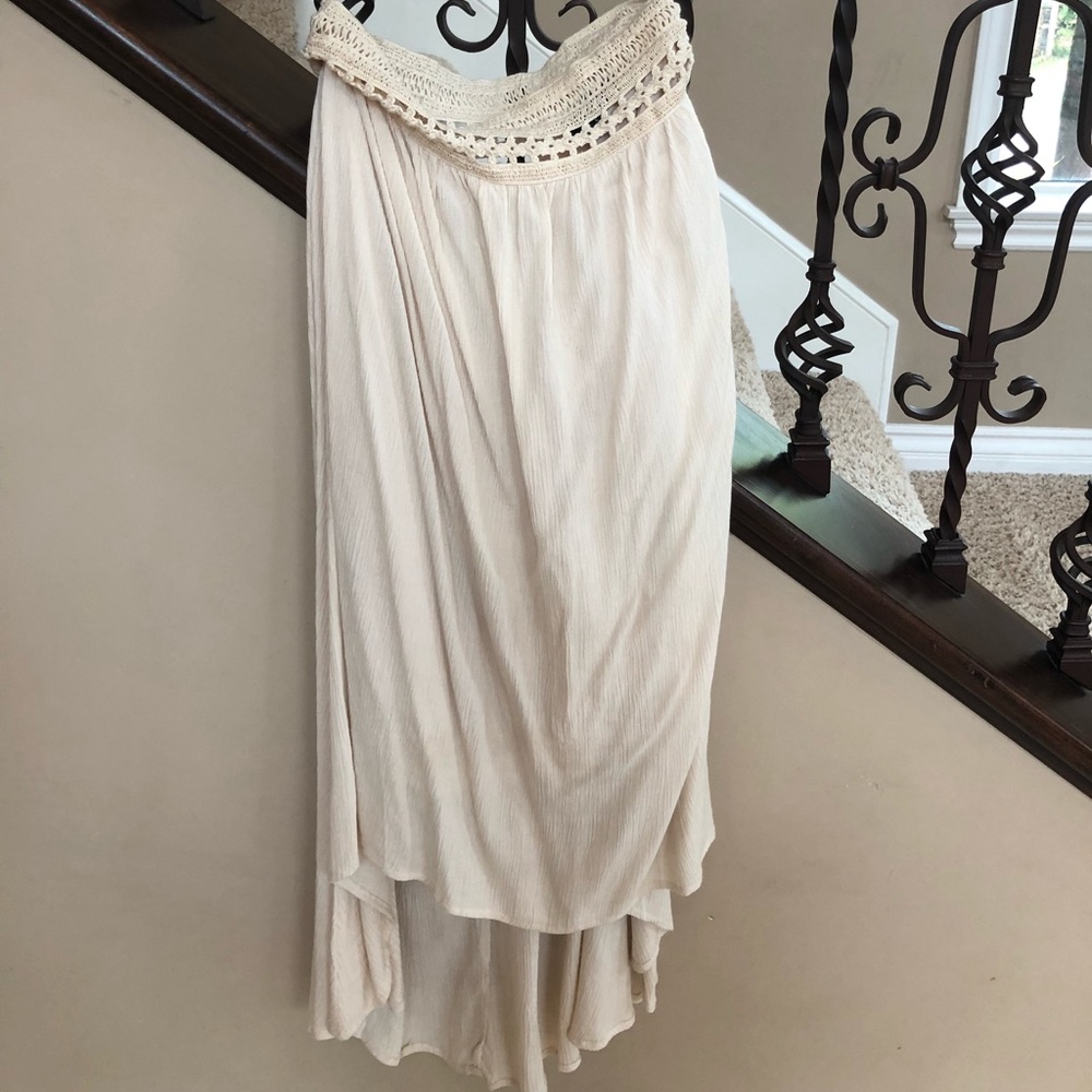 Boho cream strapless dress from angl small